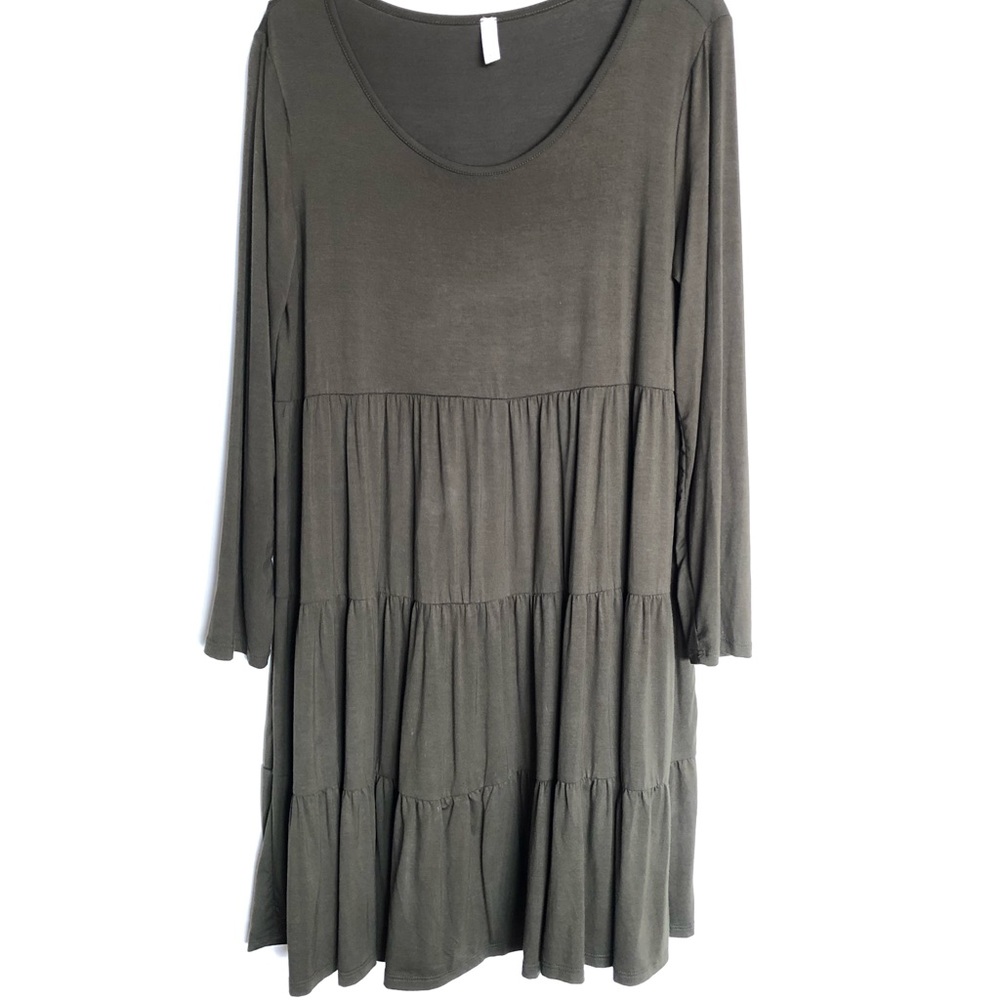 Olive green tiered Pinkblush dress